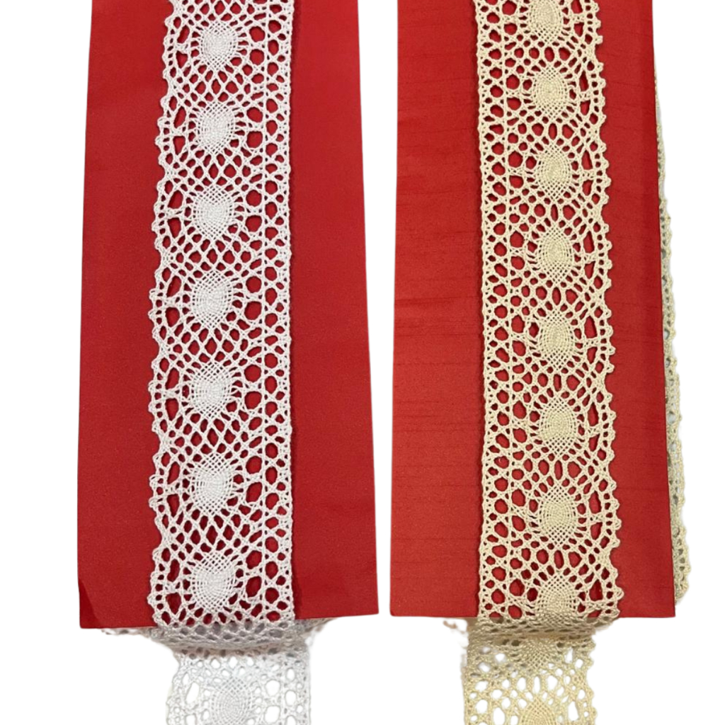 Renda de Algodão artePunto RA009 Peça com 10 Metros Branco e Cru 100% Algodão  Largura: 4,0 cm