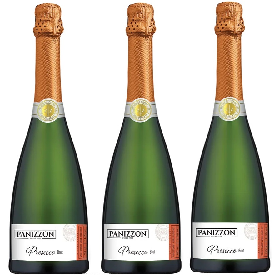 KIT 3UN ESPUMANTE BRASILEIRO PANIZZON BRUT PROSECCO