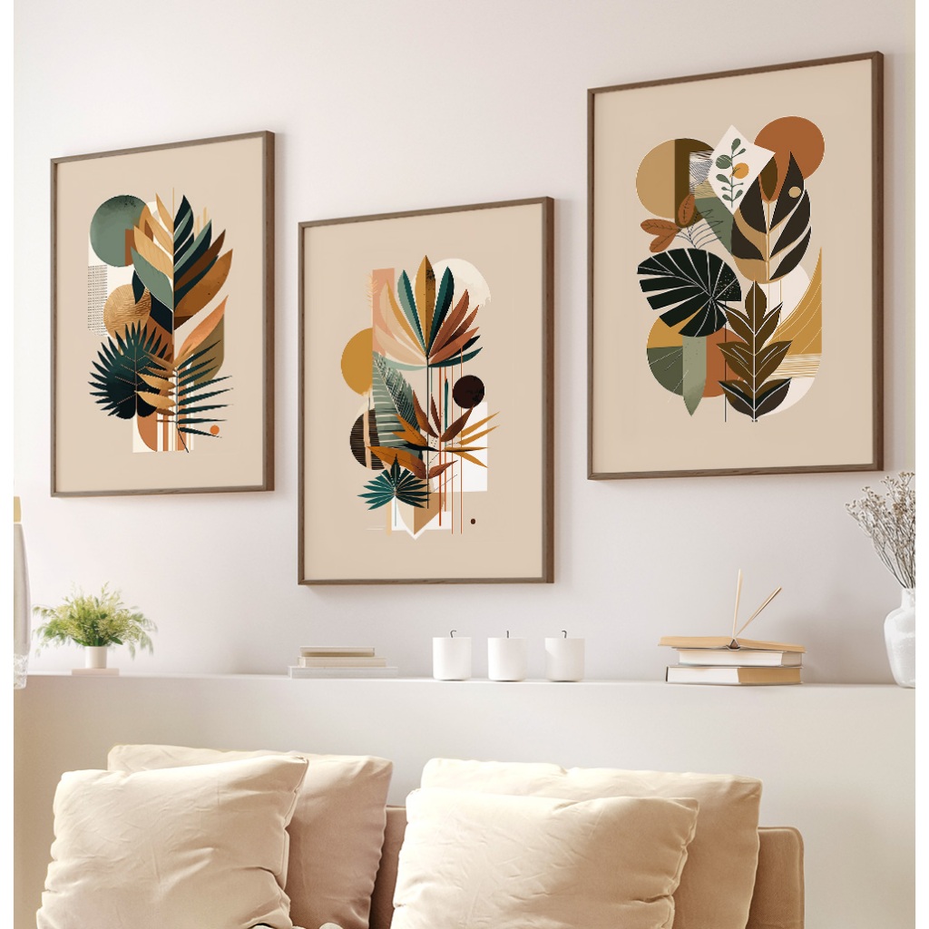 Quadros Modernos Para Sala Trio De Quadros Decorativos Com Moldura E Vidro Quadr