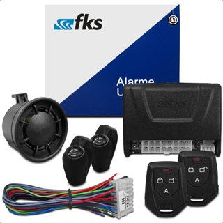 alarme automotivo universal para carros fks desliga radio sobe e desce vidros + 2 controles e sirene em Oferta na Shopee
