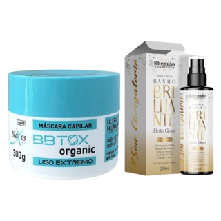Kit Banho Brilhante Efeito Gloss 200ml + Máscara Bbtox Naxos 300g em Oferta na Shopee