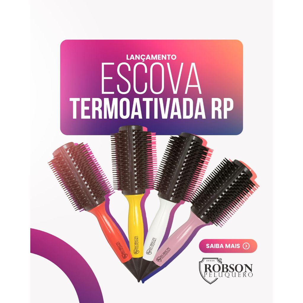 ESCOVA TERMOATIVADA DE CABELO PROFISSIONAL ORIGINAL ROBSON PELUQUERO