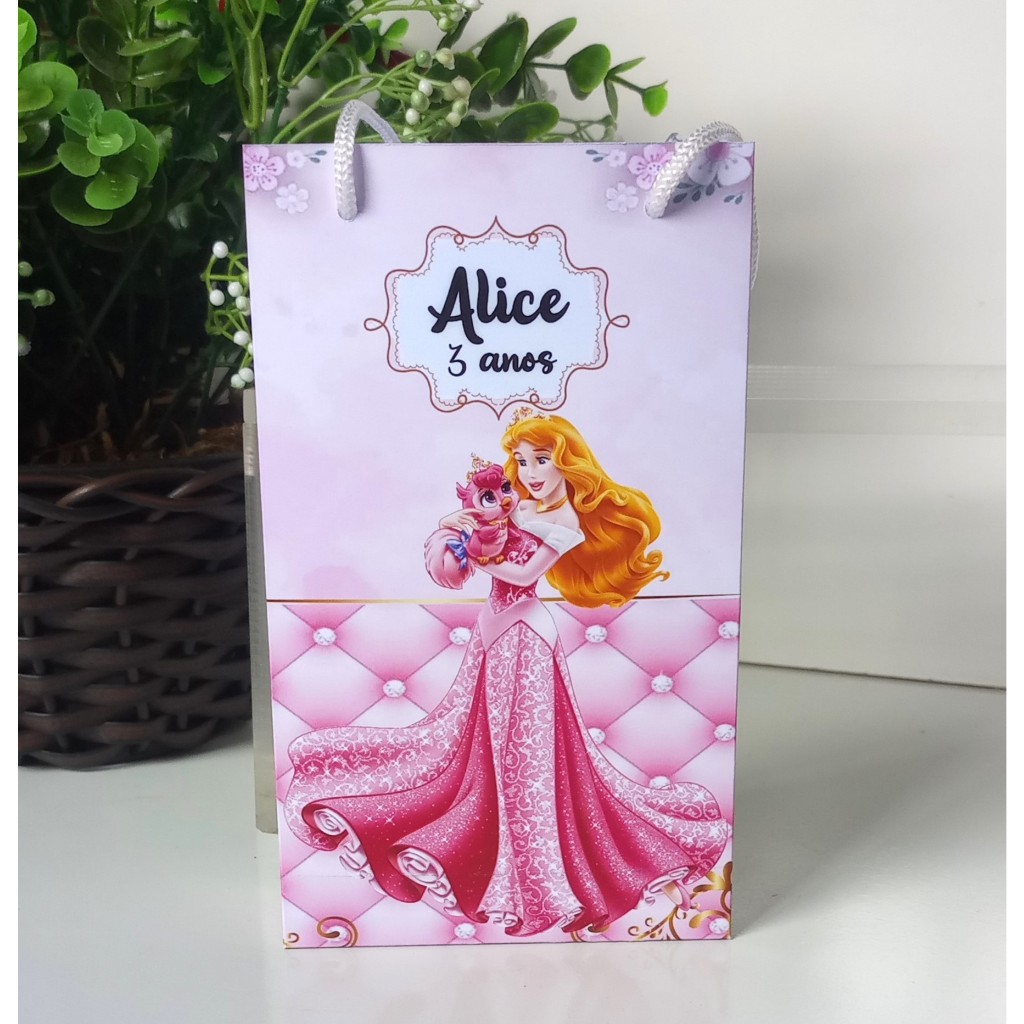 SACOLINHA PERSONALIZADA PARA LEMBRANCINHA DE ANIVERSÁRIO/FESTA - SACOLINHA SURPRESA- PRINCESA AURORA - BELA ADORMECIDA.
