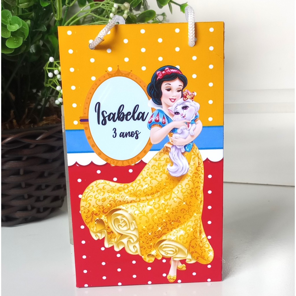 SACOLINHA PERSONALIZADA PARA LEMBRANCINHA DE ANIVERSÁRIO/FESTA - SACOLINHA SURPRESA- BRANCA DE NEVE.