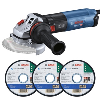 Esmerilhadeira GWS 17-125 S Bosch 220V c/ Controle + Discos em Oferta na Shopee