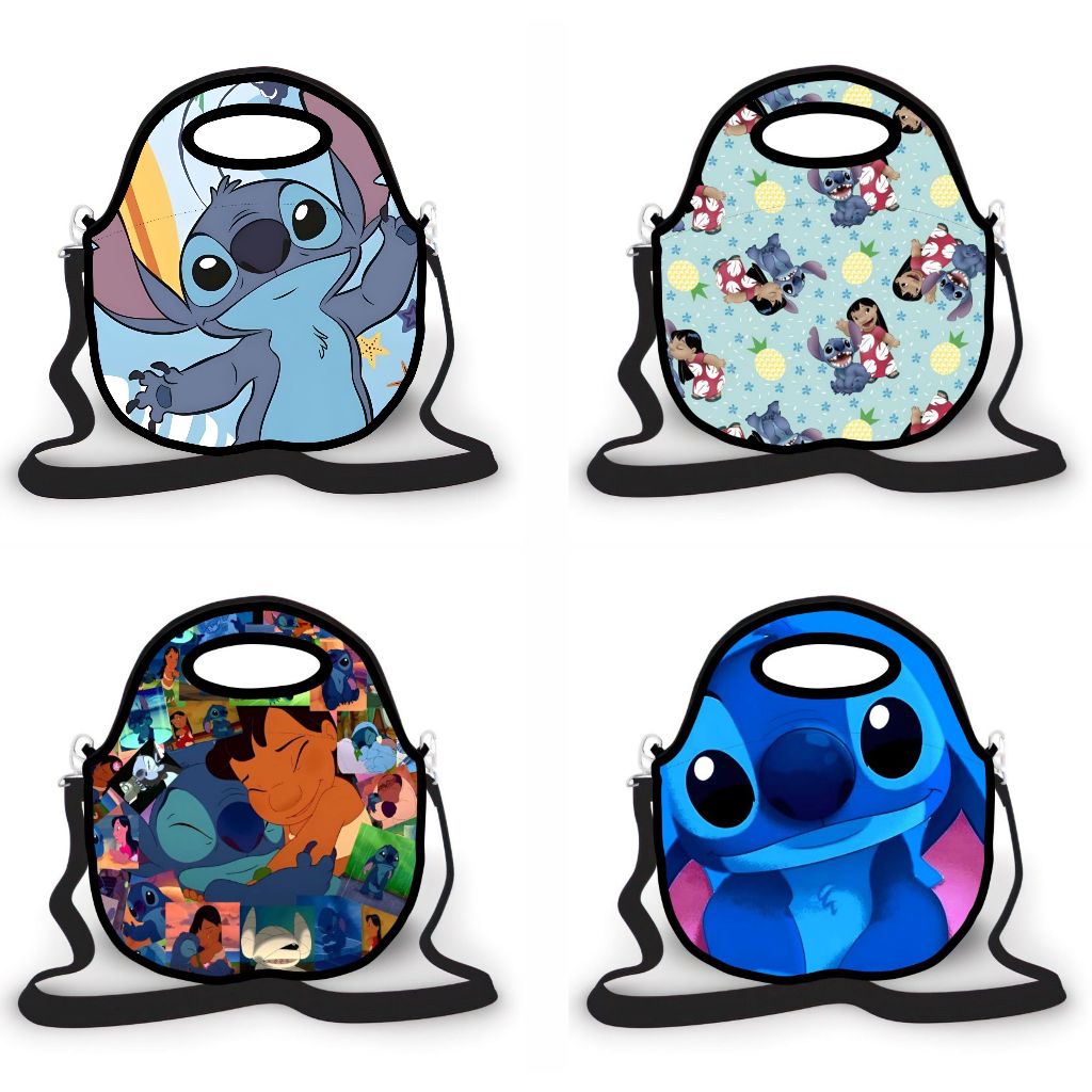 Bolça Lancheira Stitch com alça em Neoprene