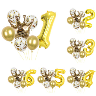 kit 7Pcs de Balões com Coroa grande em Oferta na Shopee