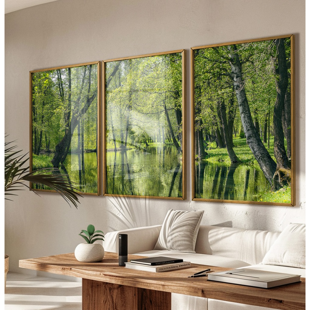 Quadro Decorativo Sala Grande Trio De Quadros Decorativos Com Moldura Quadro Nat