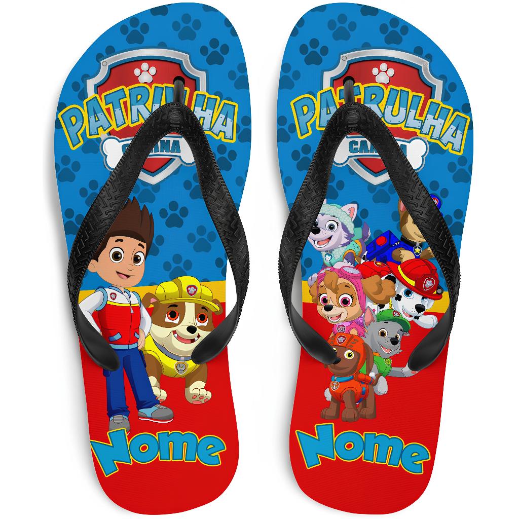 Chinelo Patrulha Canina COM NOME Personalizado Infantil Masculino Feminino em Oferta na Shopee