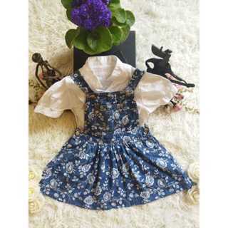 Kit (2) Duas Peças Feminina, (Salopete Jeans Floral+ Camisete Branca) Tam: 03, Marca: Nick em Oferta na Shopee