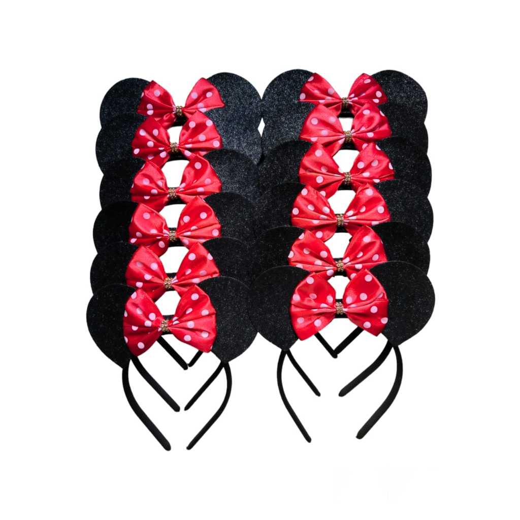 12 unidades  tiara  MINNIE   orelha  infantil ou adulto