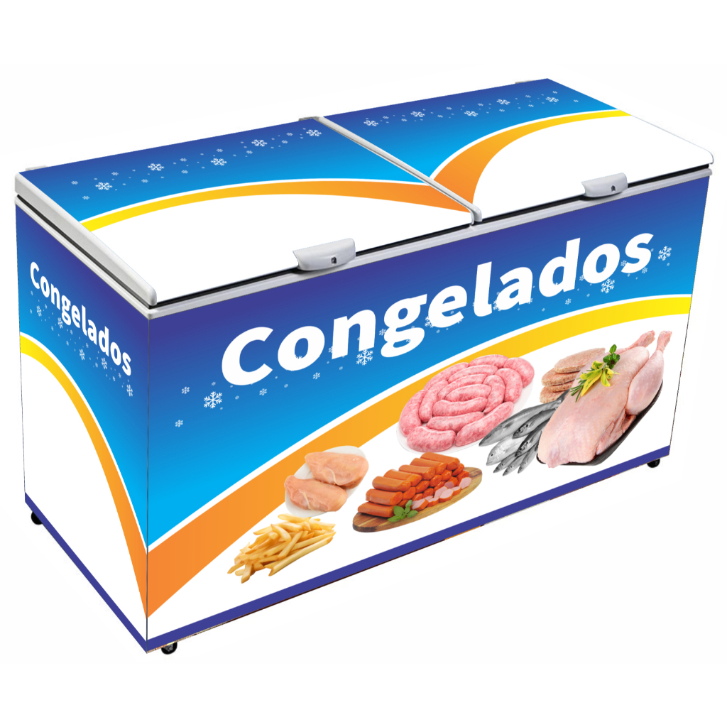 Adesivo Freezer Horizontal 130lx80ax70p congelados KIT COMPLETO