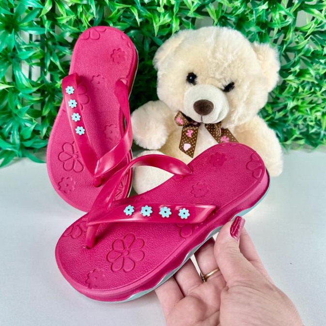 Chinelo Infantil Menina Lançamento Modinha, Feminino Juvenil Criança Aula Escola Flor