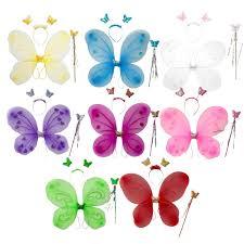 Kit Asa De Borboleta Fantasia Infantil 3 pc 1 asa 1 Tiara e 1Varinha