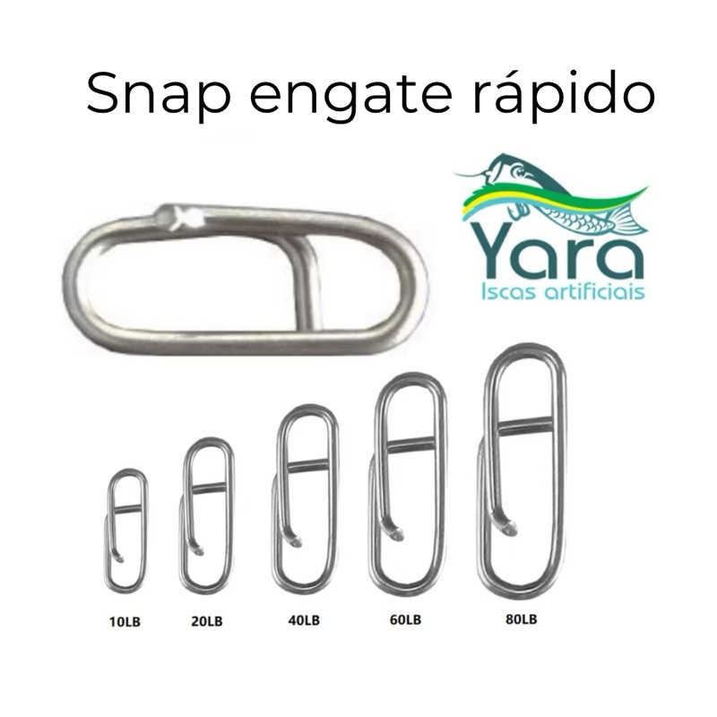 Snap Yara Engate Rápido Aço Inox Reforçado - Todas Medidas - Snap Pescaria