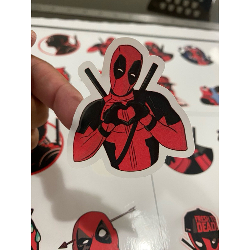 Kit Cartela de Stickers Divertidos DEADPOOL Series e Filmes Decorativos com para Caderno Notebook Bicicleta Moto Carro