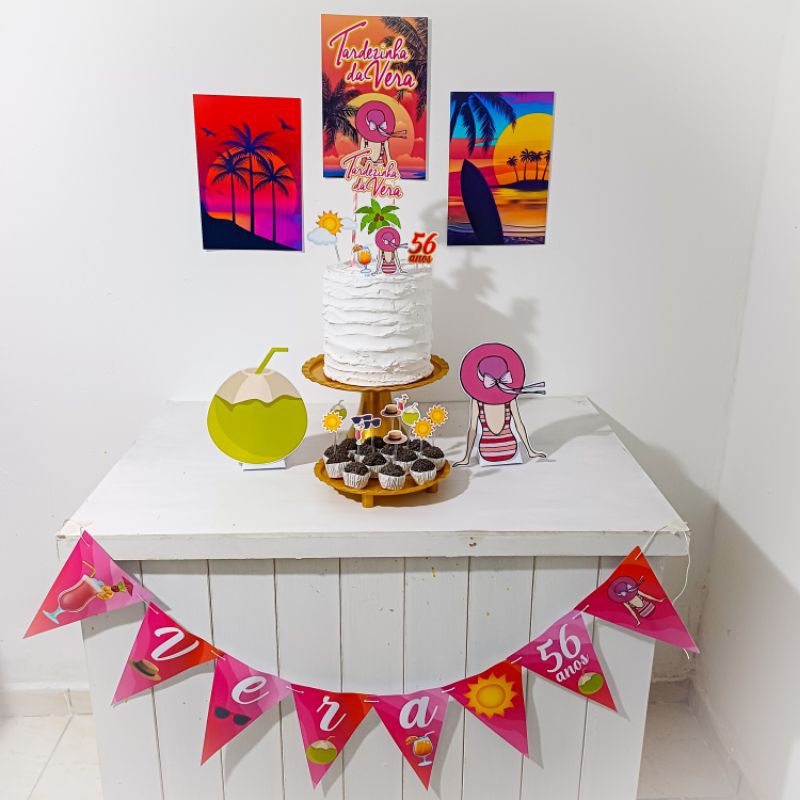 Kit Festa Tardezinha Personalizado Só Um Bolinho Festa em Casa Aniversário Infantil adulto Mesversário  lembrancinha
