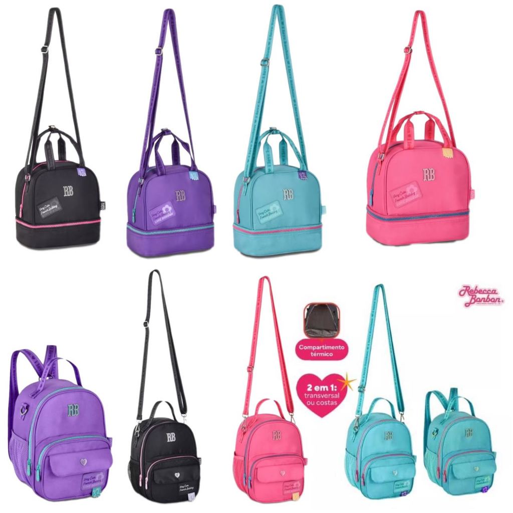 Lancheira Térmica Bolsa Sacola Rebecca Bonbon Juvenil Alça de Ombro Resistente Origina em Oferta na Shopee