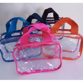 kit 25 Necessaire mini tipo cristal com alça organizadora de maquiagem 15x12cm em Oferta na Shopee