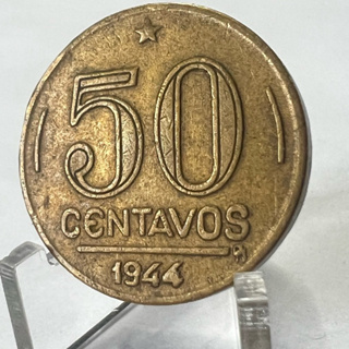 50 Centavos 1944 Com Sigla Getúlio Vargas Moeda Bronze Alumínio em Oferta na Shopee