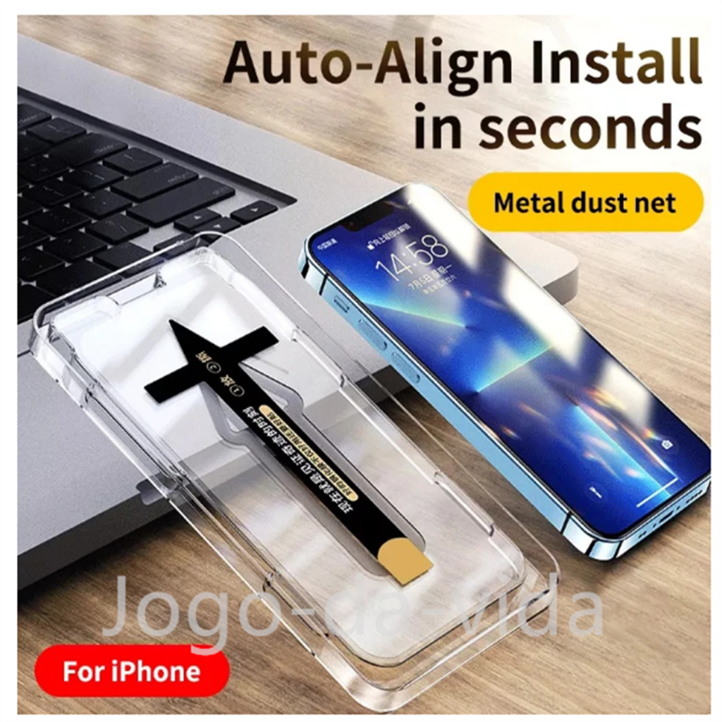 Película Premium Magic Box Full Cover Brilho HD iPhone Com Limpeza Automática 17 16 15 14 13 12 11 XR MAX PRO MAX PLUS em Oferta na Shopee