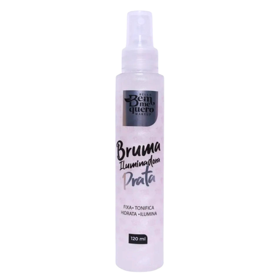 Bruma Iluminadora Prata Fixa Tonifica Hidrata & Ilumina 120ml Bem Me Quero