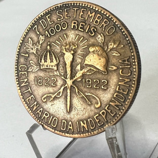 Moeda 1000 Réis 1922 Centenário da Independência do Brasil Coleção Bronze Alumínio em Oferta na Shopee