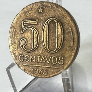 50 Centavos 1945 Sem Sigla Getúlio Vargas Moeda Bronze Alumínio em Oferta na Shopee