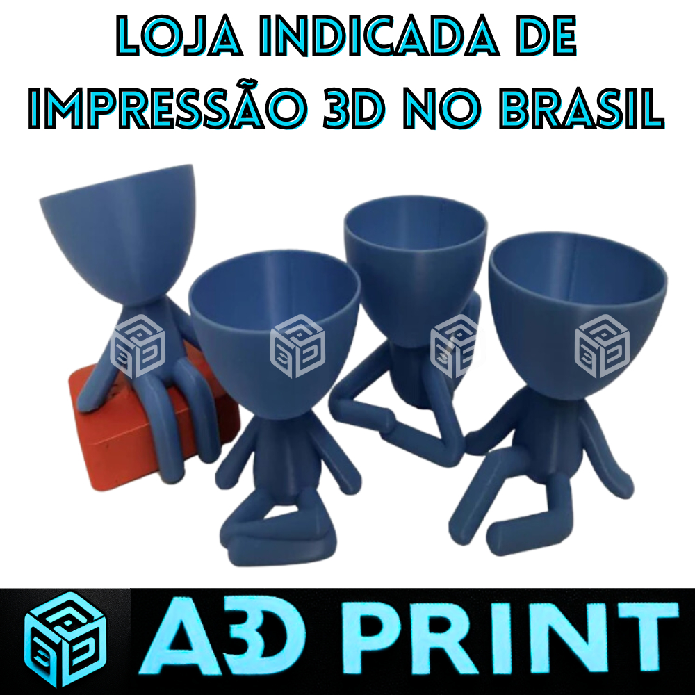 Robert Plant Kit 4 Mini Vasinhos 6cm Cactos Suculentas Decoração Impressão 3D Coloridos Vaso