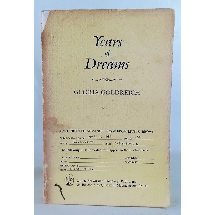 Years of Dreams Gloria Goldreich