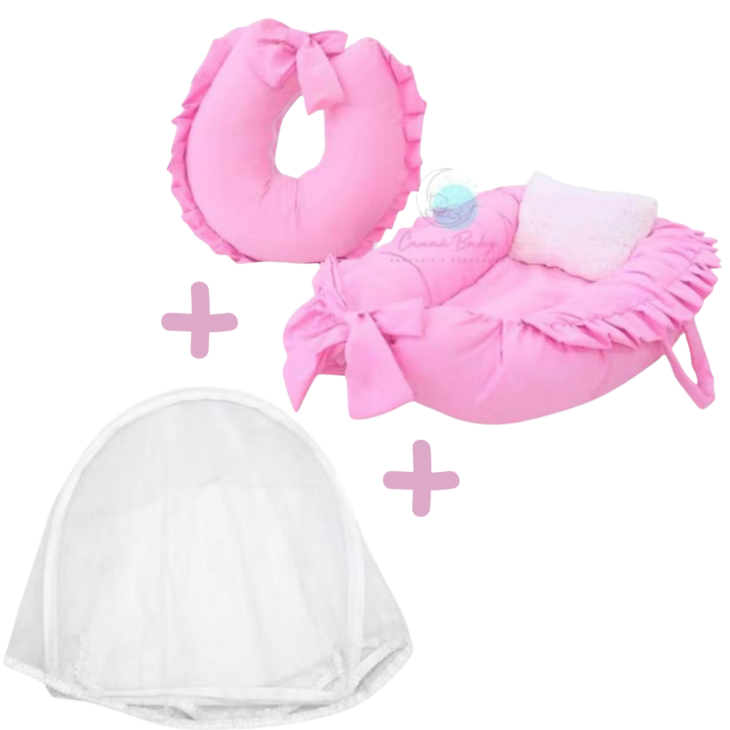 Ninho Redutor com Mosquiteiro + Almofada de Amamentação em Oferta na Shopee
