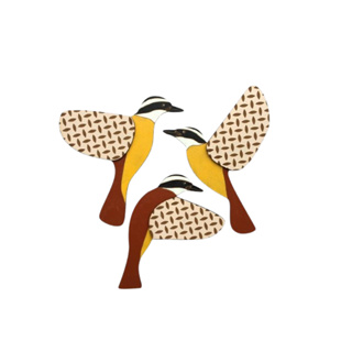 Pássaro Decorativo Mdf Trio Para Parede Bem Te vi em Oferta na Shopee