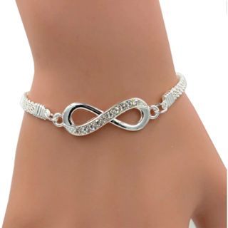 Pulseira Banhada Prata 925 Strass Elegante Batimento Cardiaco e Infinito em Oferta na Shopee