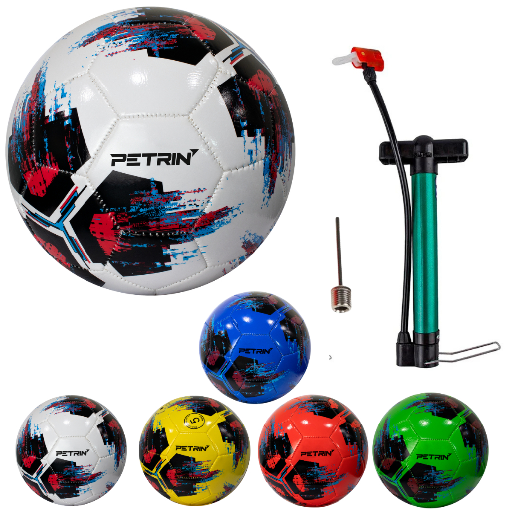 Kit Bola De Futebol Tamanho n 5 + Bomba Manual Com Bico P/campo