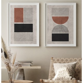Quadro Minimalista Quadro Com Moldura E Vidro Quadro Decorativo Sala Grande Riscos E Blocos Duo