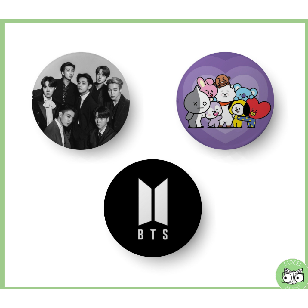 Kit 3 Botton Broche Pin, BTS, BT21, 3,2cm ou 4,4cm em Oferta na Shopee