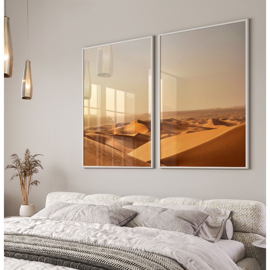Quadro Paisagem Quadro Com Moldura E Vidro Quadro Decorativo Sala Quadro Quarto Casal Deserto Duo