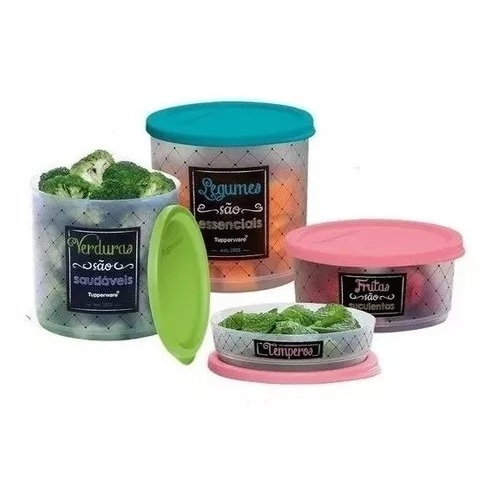 Kit 4 Peças Refri Line Geladeira Bistrô Tupperware®