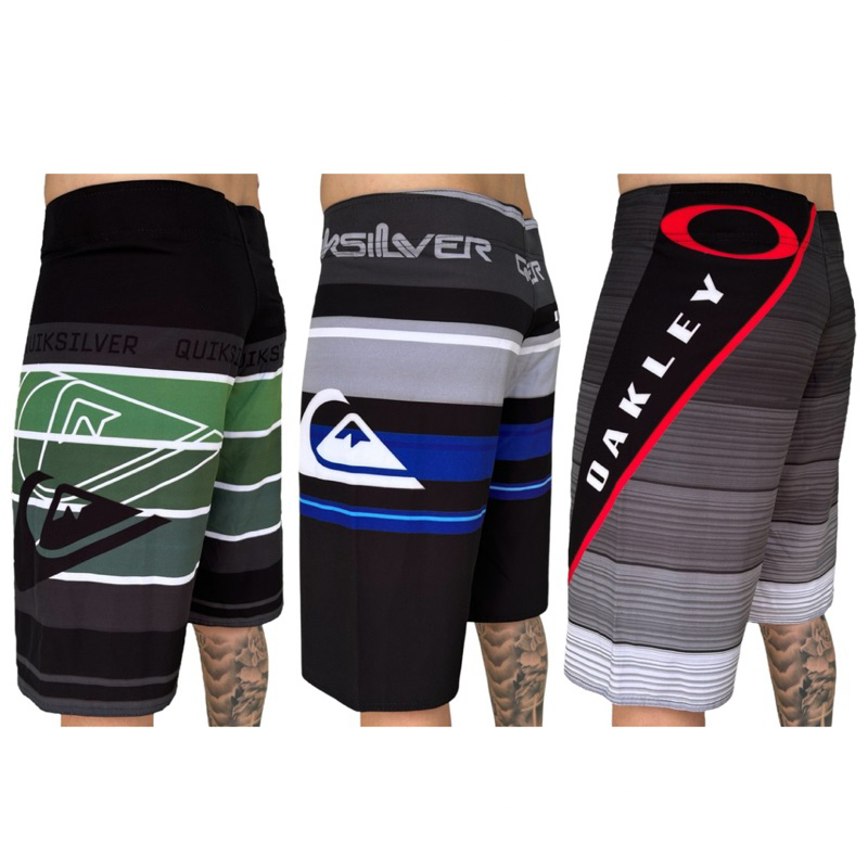 Kit 3 Bermudas Tectel Elastano Quiksilver Masculino