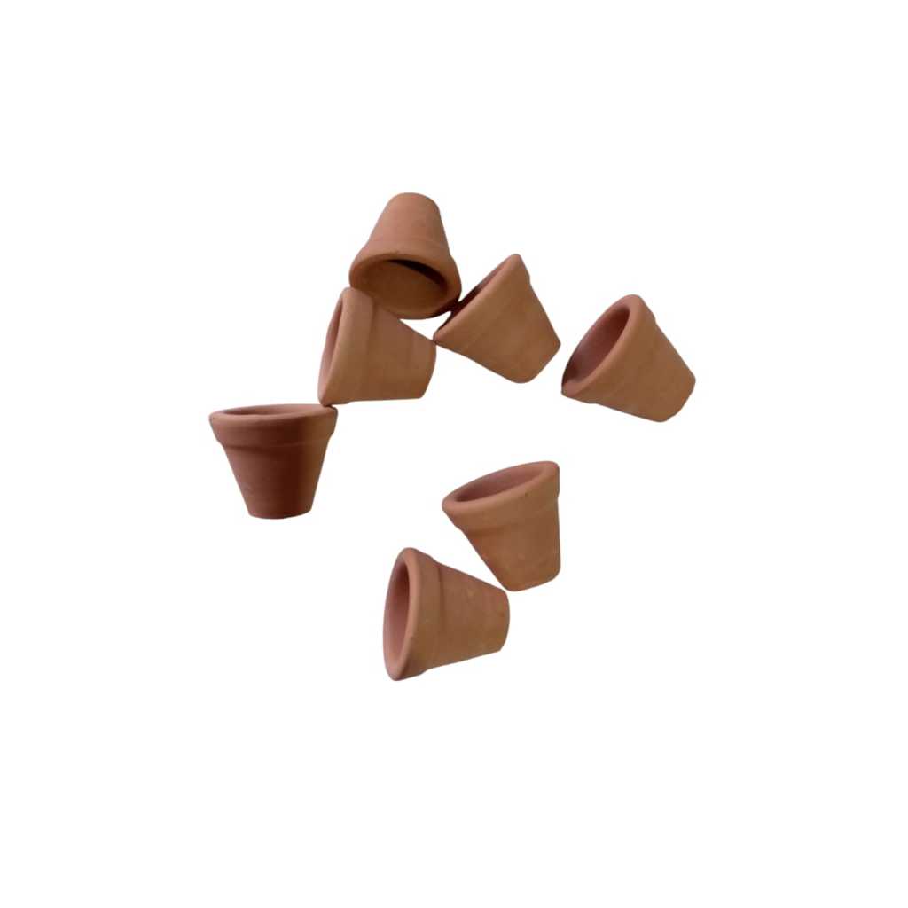 mini vaso de barro cerâmico / mini dedal / kit com 10 unidades.