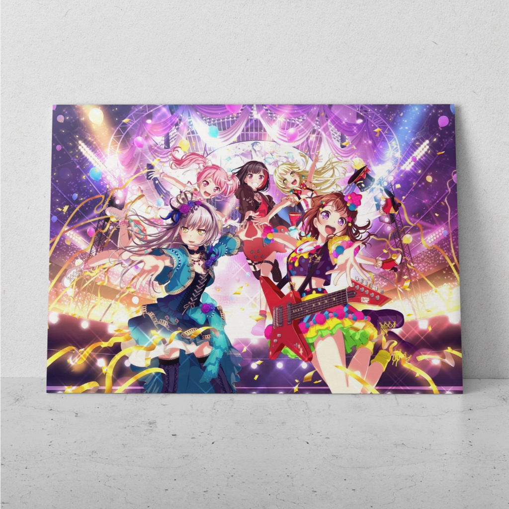 Placa Decorativa MDF Grande BanG Dream! Quadro Bang dream Girls Band Party Decoração parede