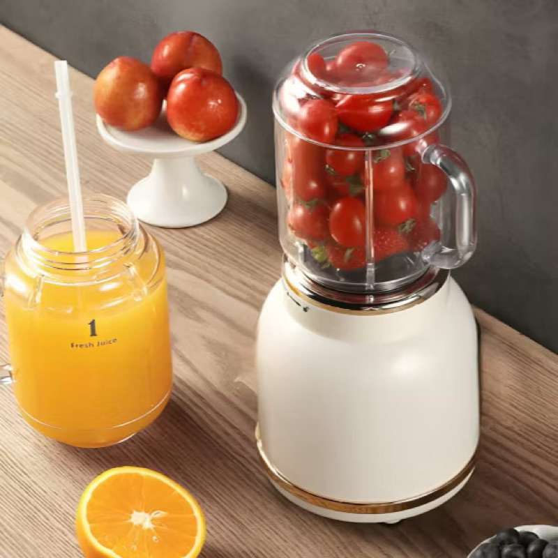 Imagem Mini Juicer Liquidificador Portátil Copo Caneca 500ml e 450ml Com 10 Lâminas, Tampa, Canudo e Copo  ref03