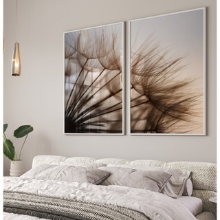 Quadro Dente De Leão Quadro Com Moldura E Vidro Quadro Decorativo Sala Grande Quarto Entardecer Duo
