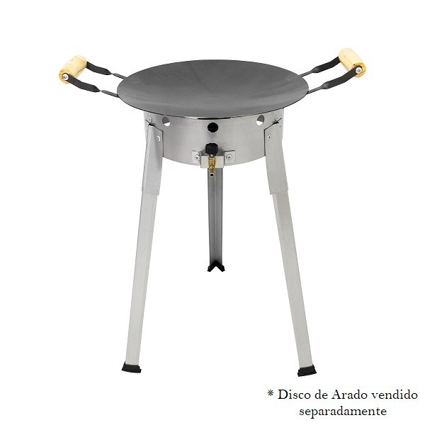 Fogão Tripé De Alta Pressão 1 Boca A Gás Tacho Camping Lazer Pratico para Disco De Arado