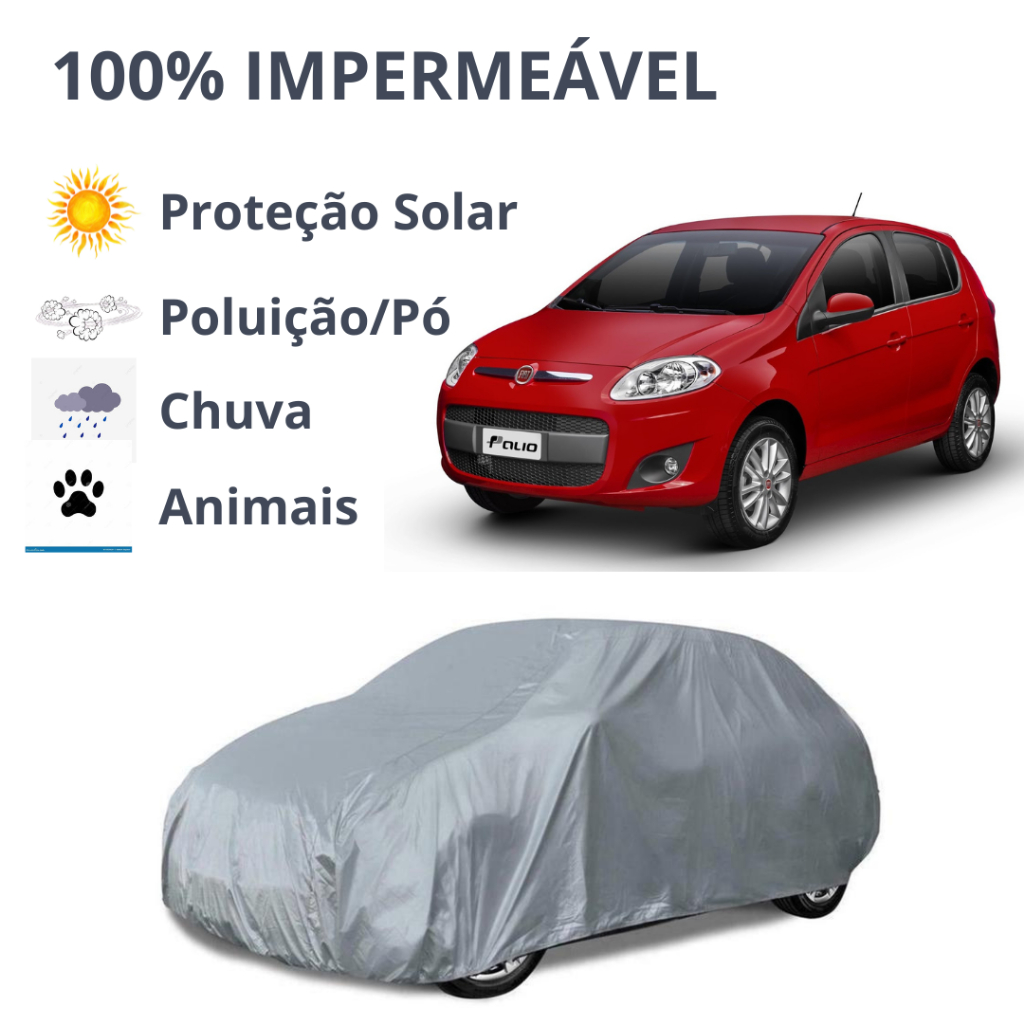Capa de Cobrir Carro Modelo FIAT PALIO, 100% IMPERMEÁVEL Protege do Sol, Chuva, Poeira e risco