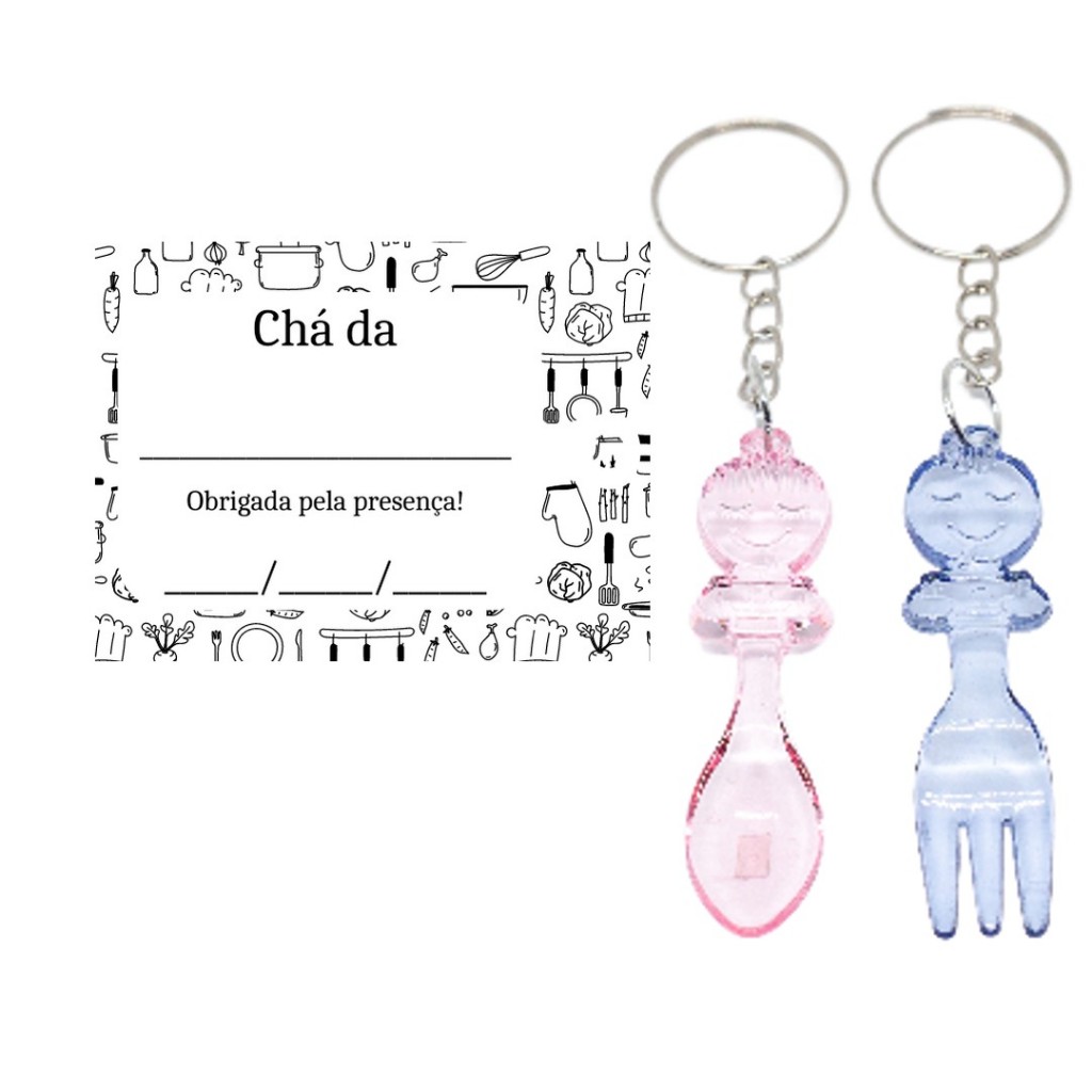 50 Chaveiros Garfo e Colher Lembrancinha Chá De Panela Chá de Casa Nova Chá de Cozinha Chá Bar em Oferta na Shopee