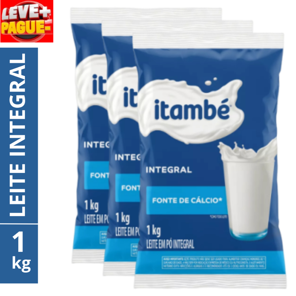 LEITE EM PÓ INTEGRAL SACHÊ 1KG  ITAMBÉ OFERTA INSTANTÂNEO LONGA VIDA MILLK