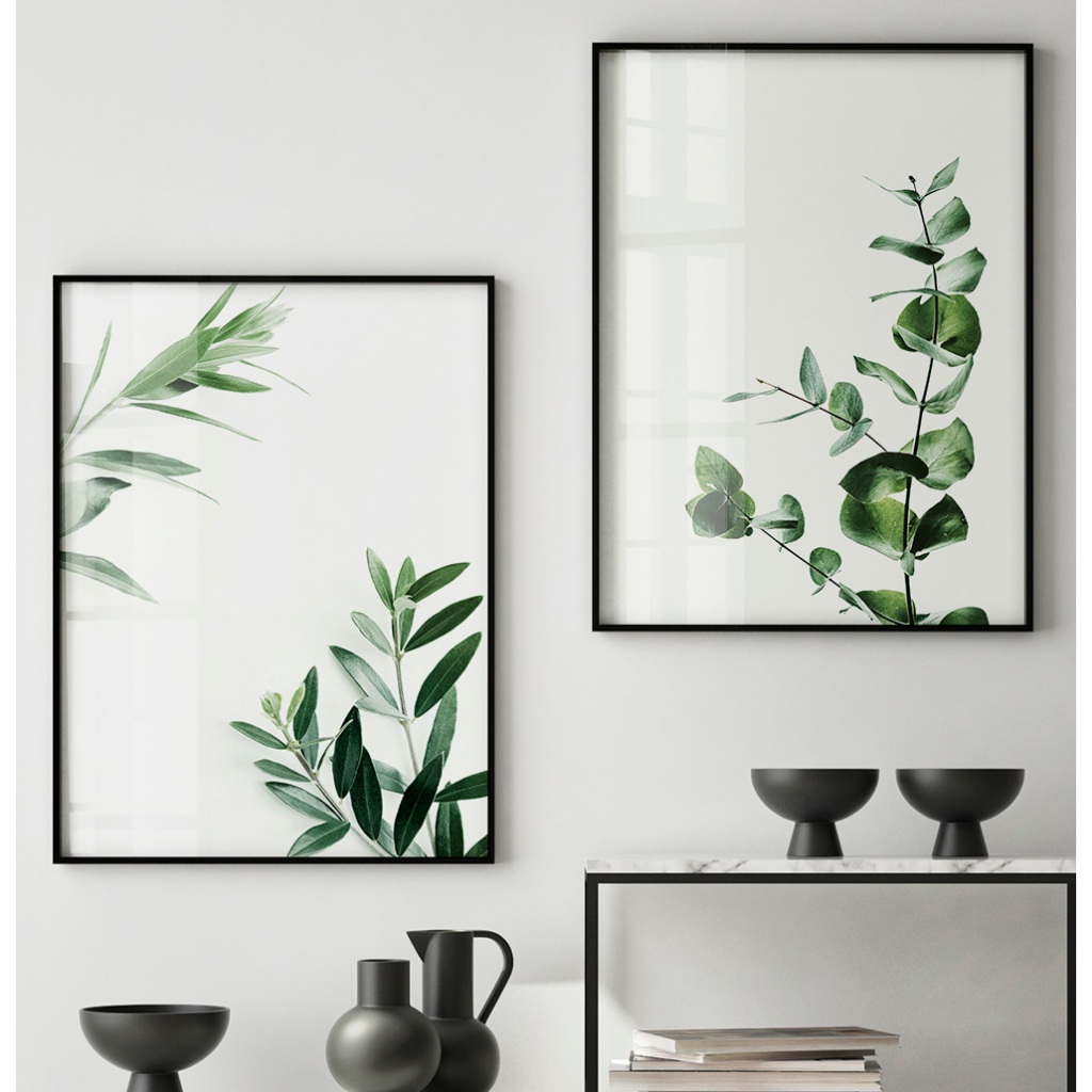 Quadro Natureza Folhagem Com Moldura E Vidro Quadro Decorativo Sala Quadro Minim