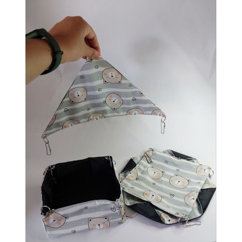 Kit conforto e diversão suspensa 3 peças/ cama balanço suspensa para ratos/ rede dupla/rede de canto