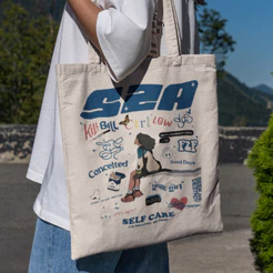 Bolsa Sacola Ecobag Brim Cru Com e Sem Zíper Musica 100% Algodão
